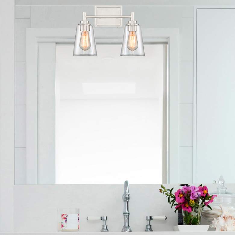Image 4 Westin 10 1/4" High Satin Platinum Metal 2-Light Wall Sconce more views