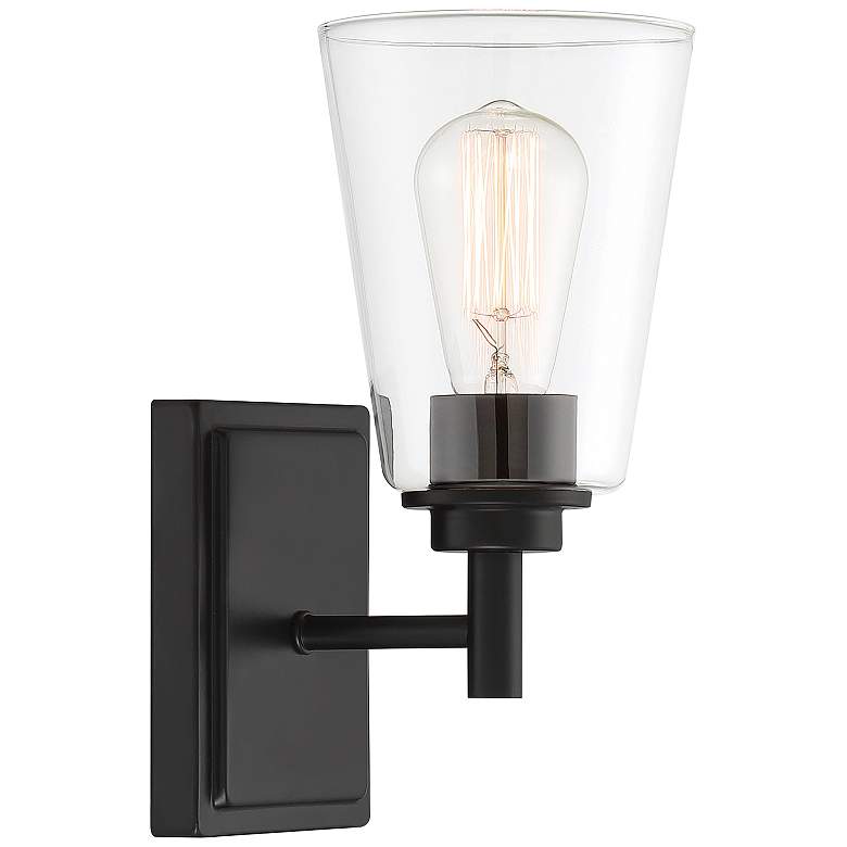 Image 2 Westin 10 3/4" High Matte Black Wall Sconce