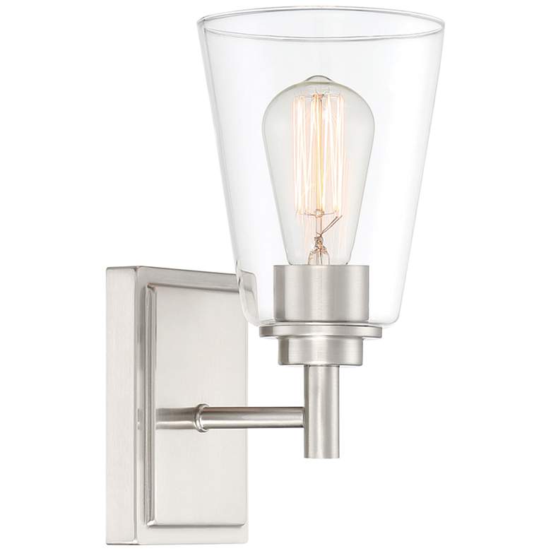 Image 2 Westin 10 3/4" High Satin Platinum Metal Wall Sconce