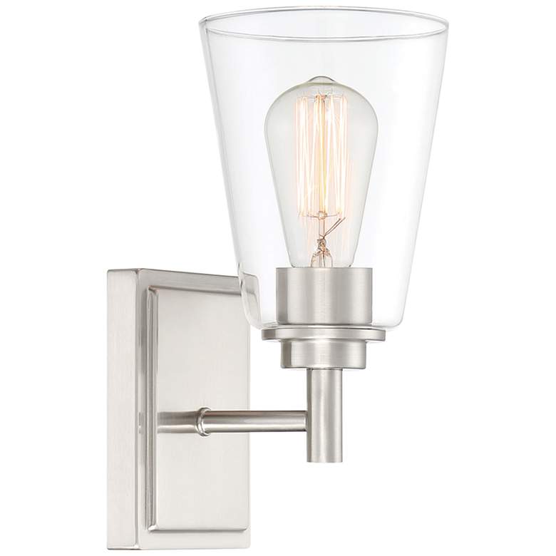 Image 2 Westin 10 3/4 inch High Satin Platinum Metal Wall Sconce