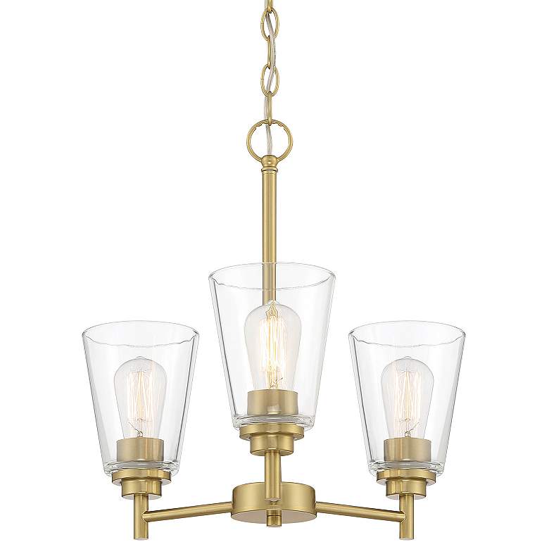 Image 1 Westin 18" Wide Brushed Gold 3 Light Chandelier