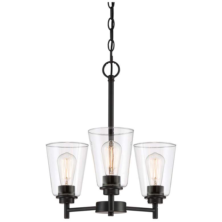 Image 1 Westin 18" Wide Matte Black 3 Light Chandelier