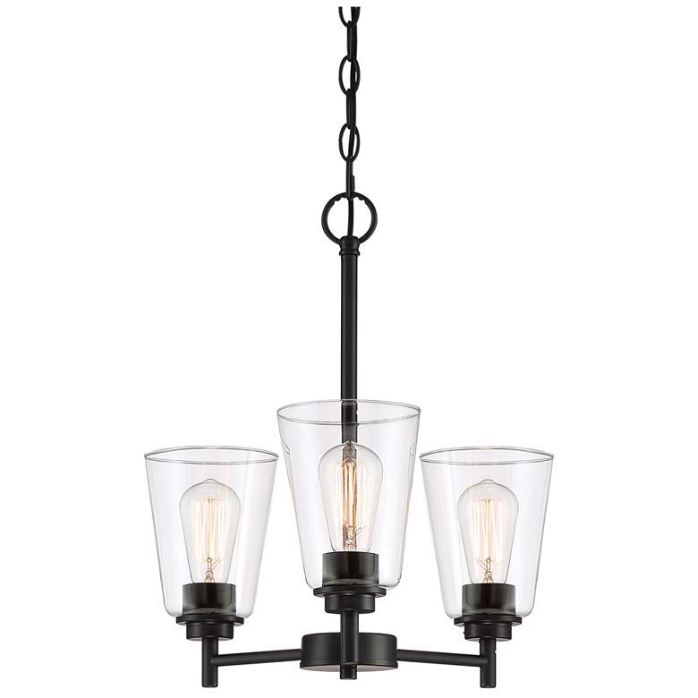 Image 1 Westin 18 inch Wide  Matte Black 3 Light Chandelier