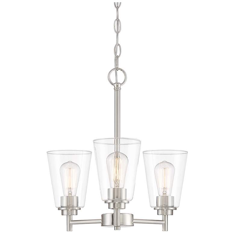 Image 1 Westin 18" Wide Satin Platinum 3 Light Chandelier