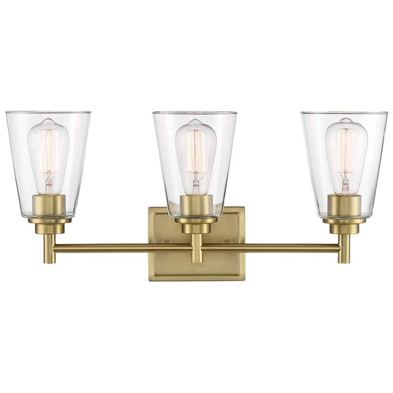 Image 1 Westin 22.5 inch Wide 3-Light Brushed Gold Modern/Contemporary Vanity Ligh