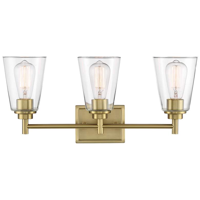 Image 1 Westin 22.5" Wide 3-Light Brushed Gold Modern/Contemporary Vanity Ligh