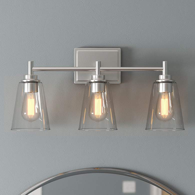 Image 1 Westin 22 1/2" Wide Satin Platinum Metal 3-Light Bath Light