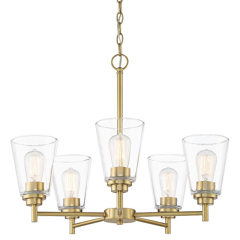 Image 3 Westin 24" Wide Brushed Gold 5-Light Chandelier