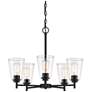 3_Westin 24" Wide Matte Black 5-Light Chandelier