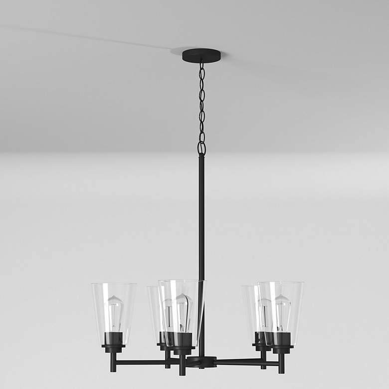 Image 5 Westin 24" Wide Matte Black 5-Light Chandelier more views