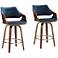Westin 25 3/4" Blue Velvet Swivel Counter Stools Set of 2