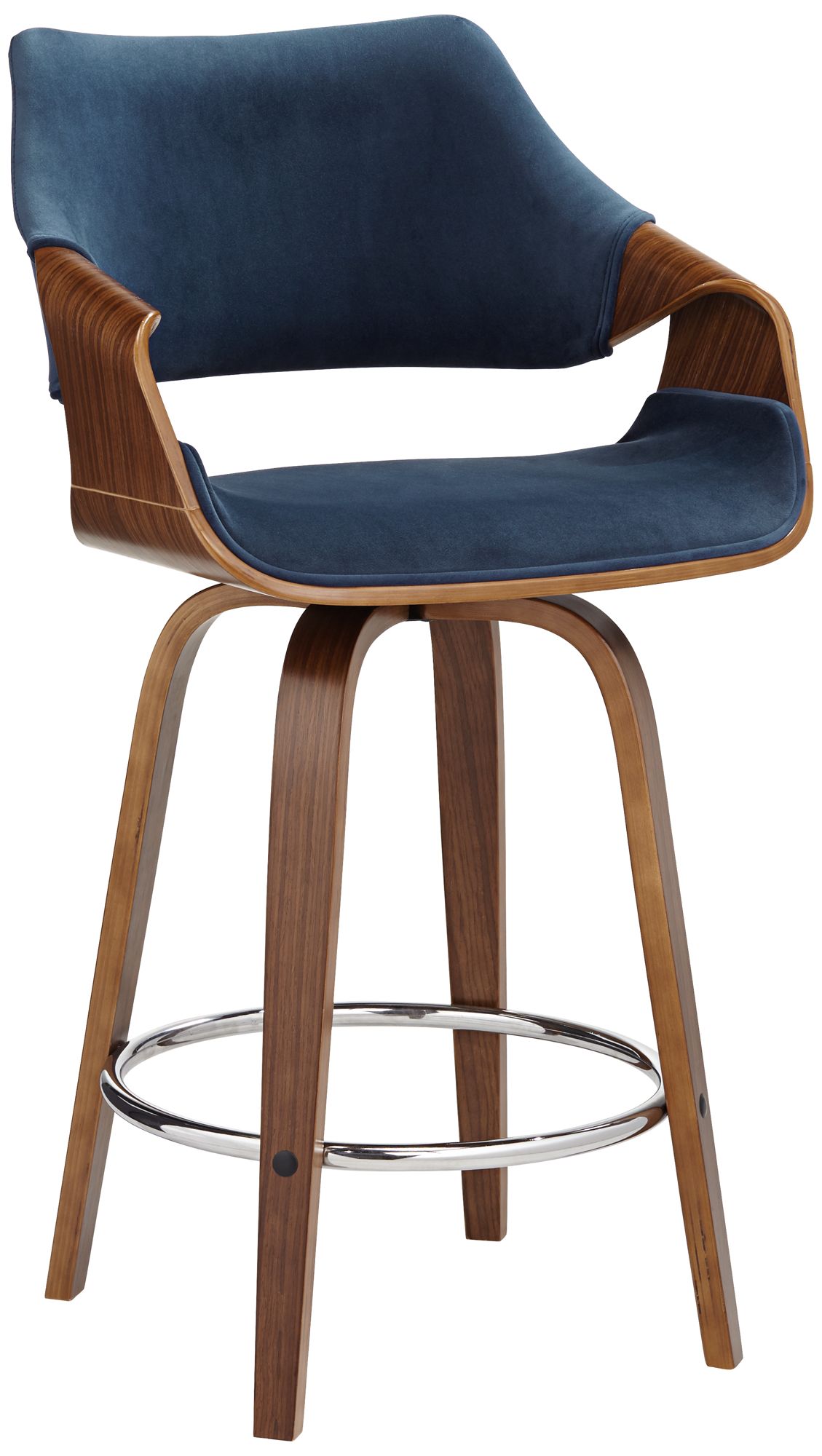 Blue velvet discount swivel bar stools