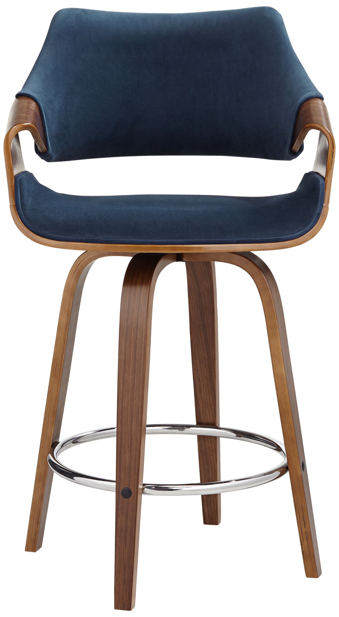 Image 5 Westin 25 3/4" Blue Velvet Swivel Counter Stools Set of 2 more views
