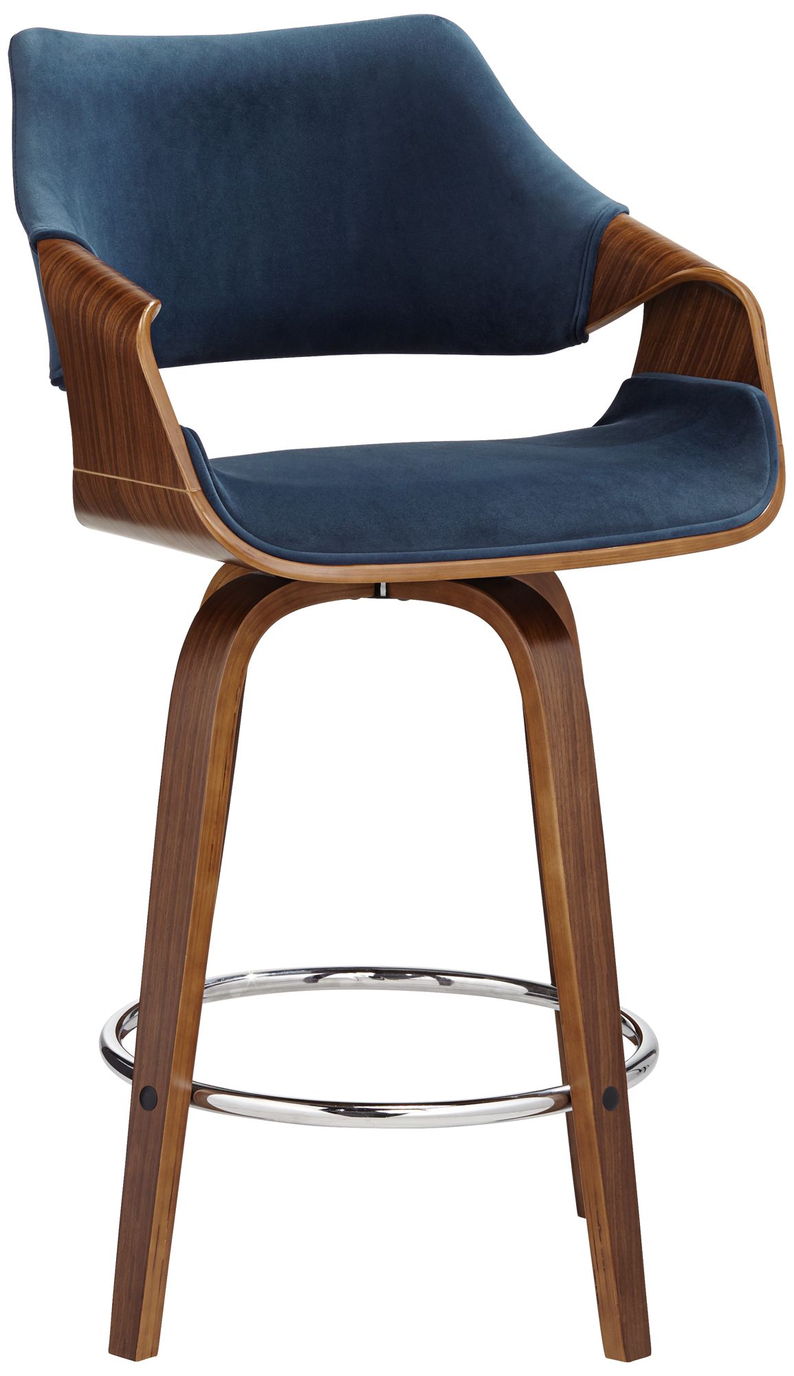 Image 6 Westin 25 3/4" Blue Velvet Swivel Counter Stools Set of 2 more views