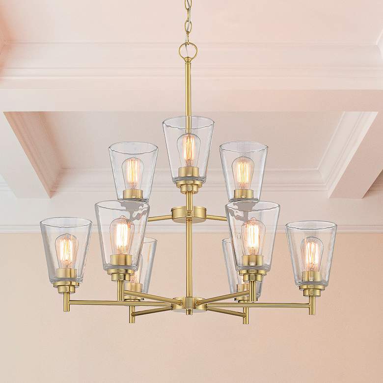 Image 2 Westin 30" Wide Brushed Gold 9-Light Chandelier