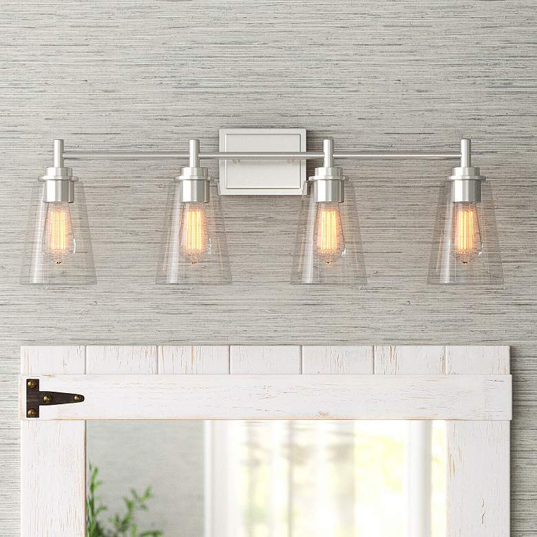 Image 1 Westin 31" Wide Satin Platinum Metal 4-Light Bath Light