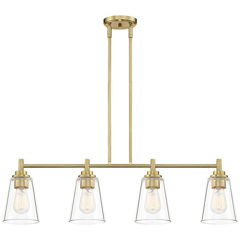 Image 2 Westin 34" Wide Brushed Gold 4-Light Island Pendant