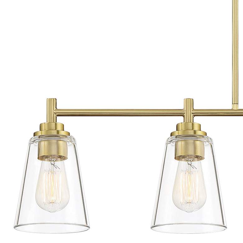 Image 3 Westin 34" Wide Brushed Gold 4-Light Island Pendant more views