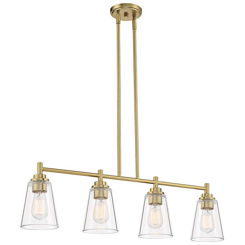 Image 4 Westin 34" Wide Brushed Gold 4-Light Island Pendant more views