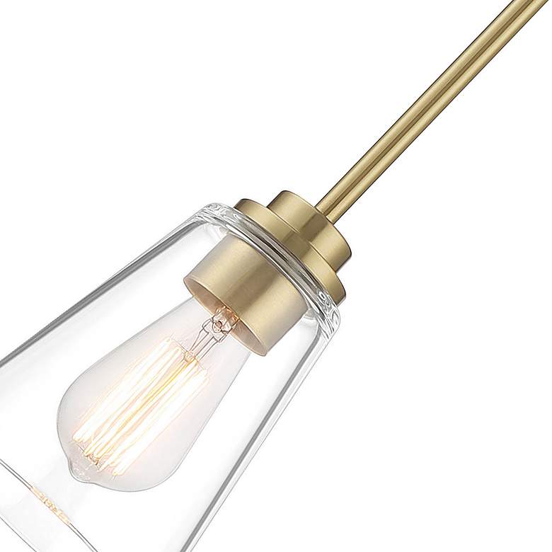 Image 3 Westin 5" Wide Brushed Gold and Clear Glass Mini Pendant more views