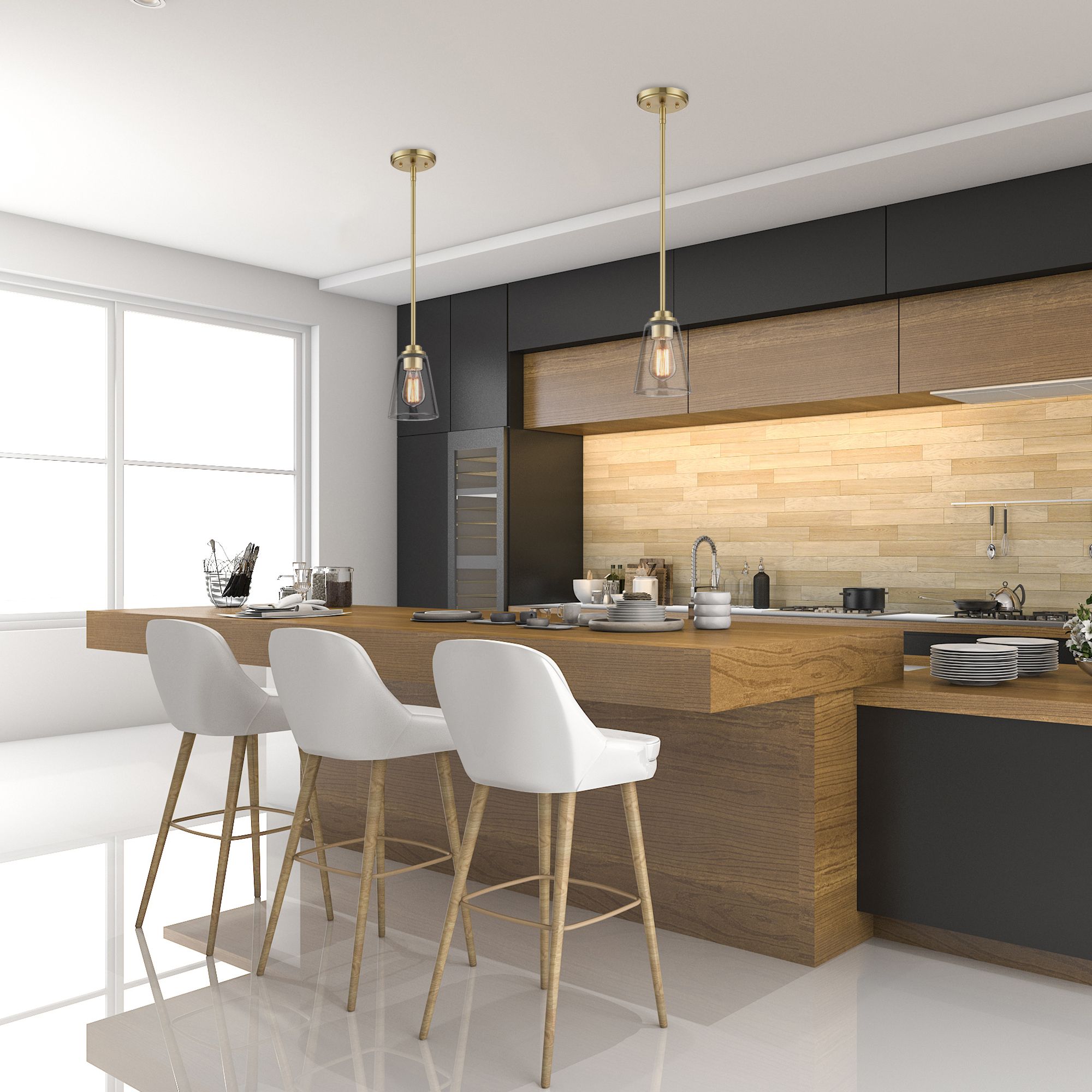 Image 4 Westin 5" Wide Brushed Gold and Clear Glass Mini Pendant more views