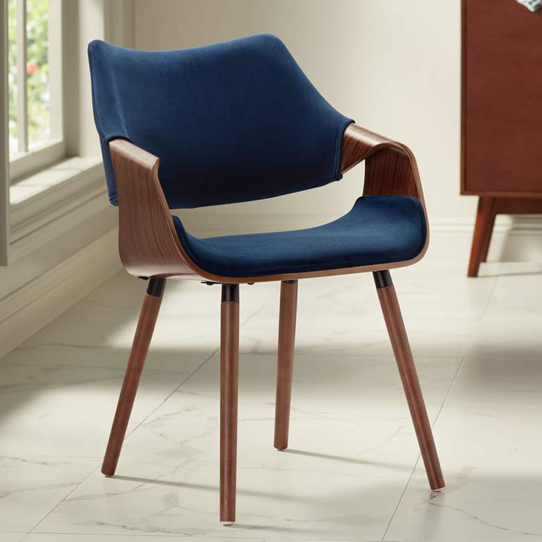 Image 2 Westin Blue Fabric and Beech Wood Dining Chair