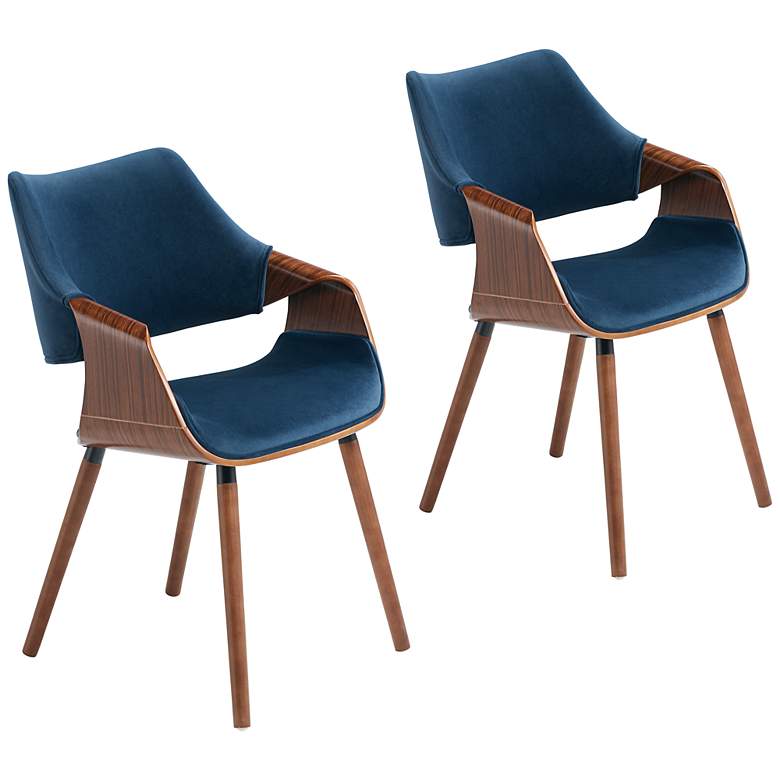 Image 2 Westin Blue Fabric Dining Chairs Set of 2