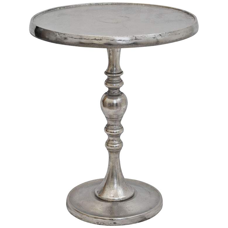 Image 1 Westington Candlestick Raw Nickel Spindle Accent Table