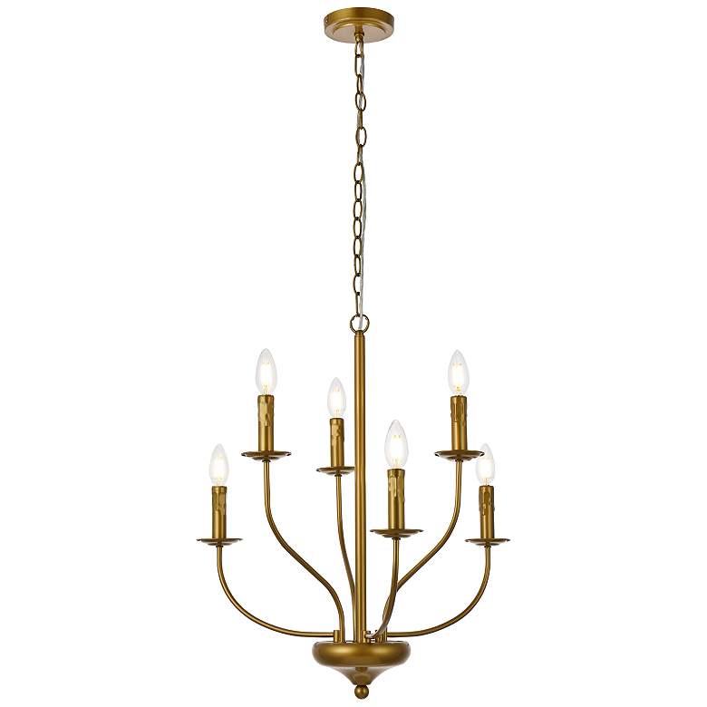 Image 2 Westley 6 Lts Pendant In Brass