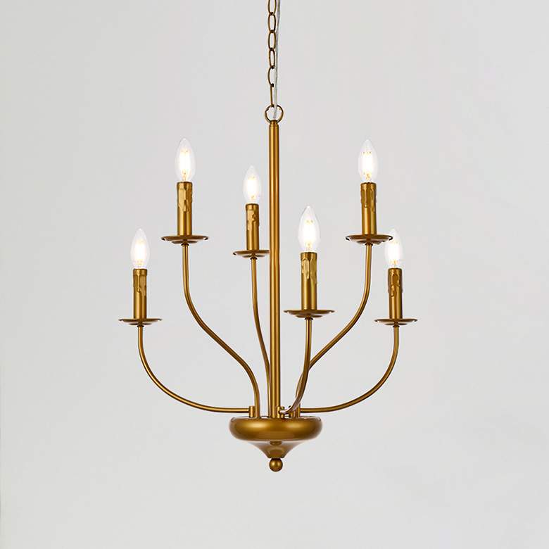 Image 1 Westley 6 Lts Pendant In Brass