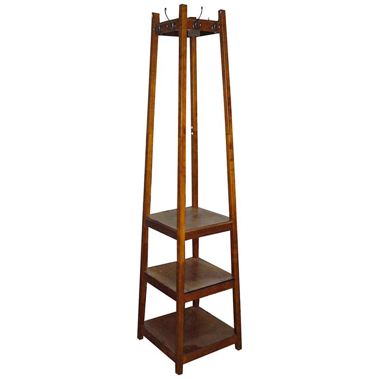 Image 1 Westley 72 inch High Mission Style 3-Tier Shoe Tower Coat Rack