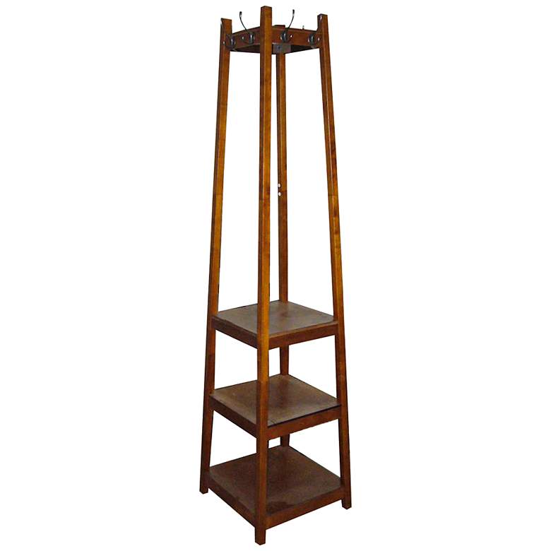 Image 1 Westley 72" High Mission Style 3-Tier Shoe Tower Coat Rack