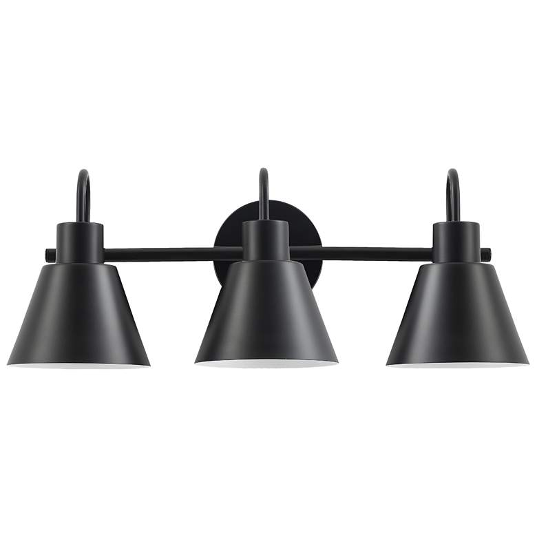 Image 1 Westley 8.25" High 3-Light Matte Black Finish Vanity