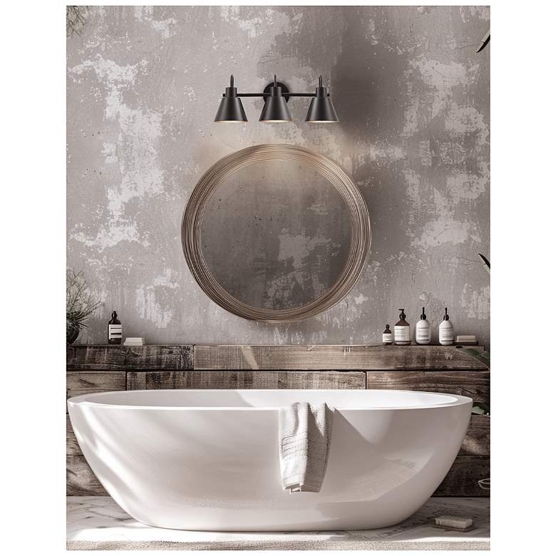 Image 2 Westley 8.25" High 3-Light Matte Black Finish Vanity more views