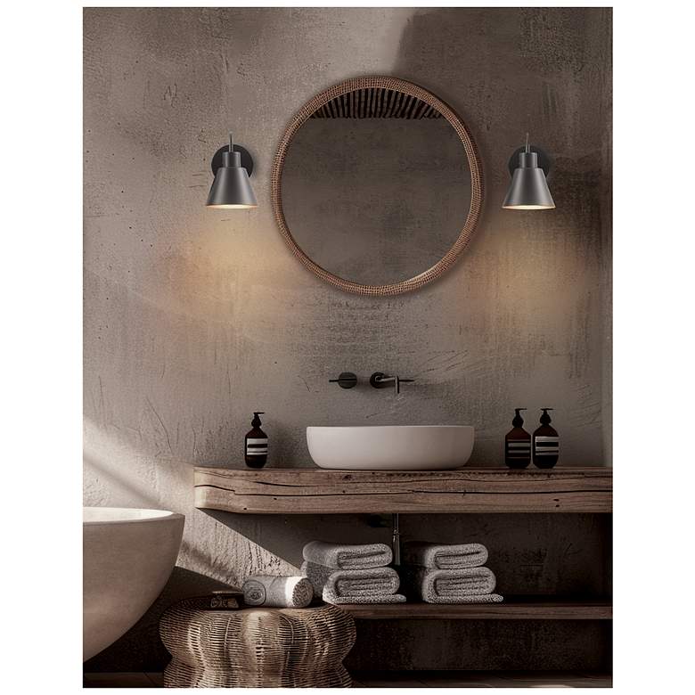 Image 2 Westley 8.25" High Matte Black Finish Wall Sconce more views