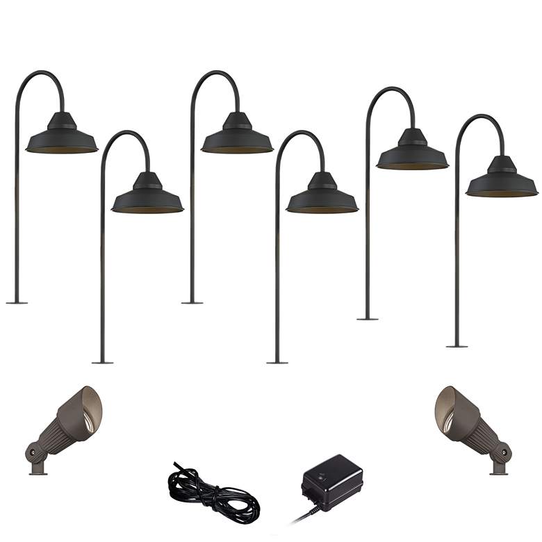 Image 1 Westley Black 10-Piece LED Landscape Path and Spot Light Set