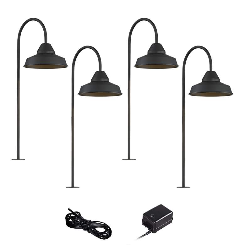 Image 1 Westley Black 6-Piece LED Landscape Path Light Set