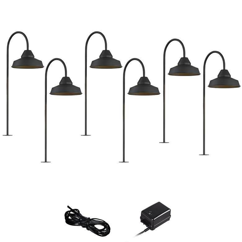 Image 1 Westley Black 8-Piece LED Landscape Path Light Set