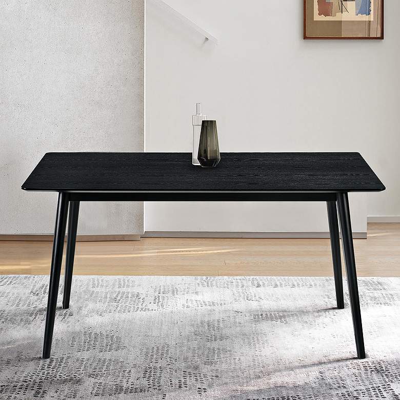 Image 1 Westmont 59" Wide Black Wood Rectangular Dining Table