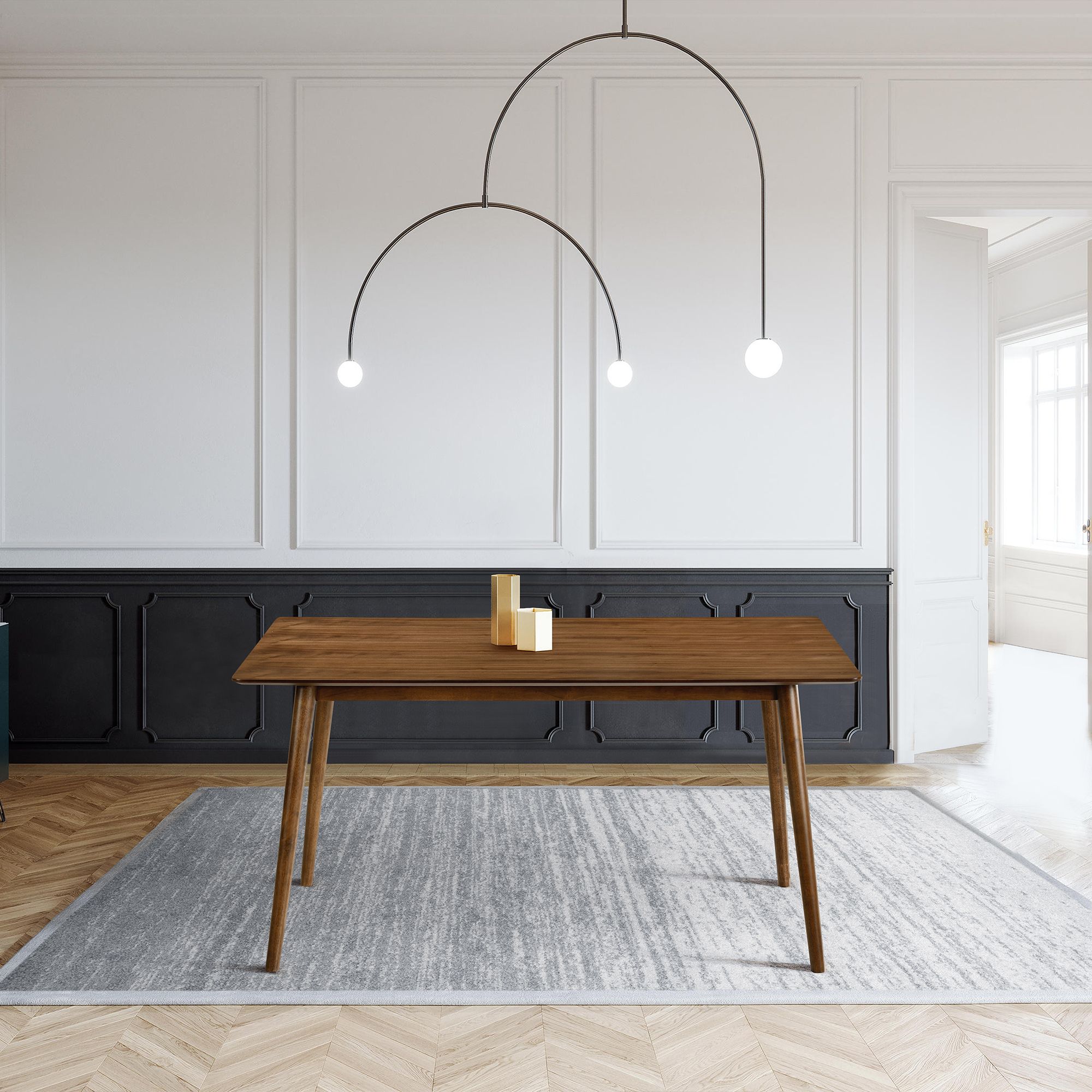 Image 6 Westmont 59 in. Rectangular Dining Table in Walnut Wood more views