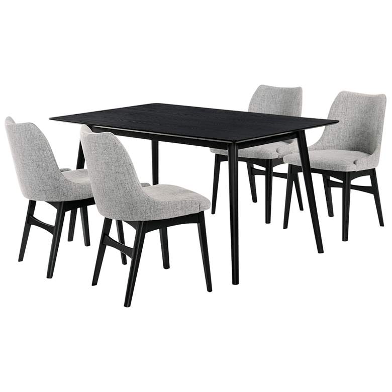 Image 1 Westmont and Azalea 5 Piece Dining Set in Grey and Black Wood