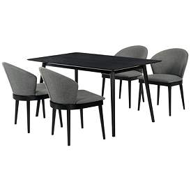 Image1 of Westmont and Juno 5 Piece Dining Set in Charcoal and Black Wood