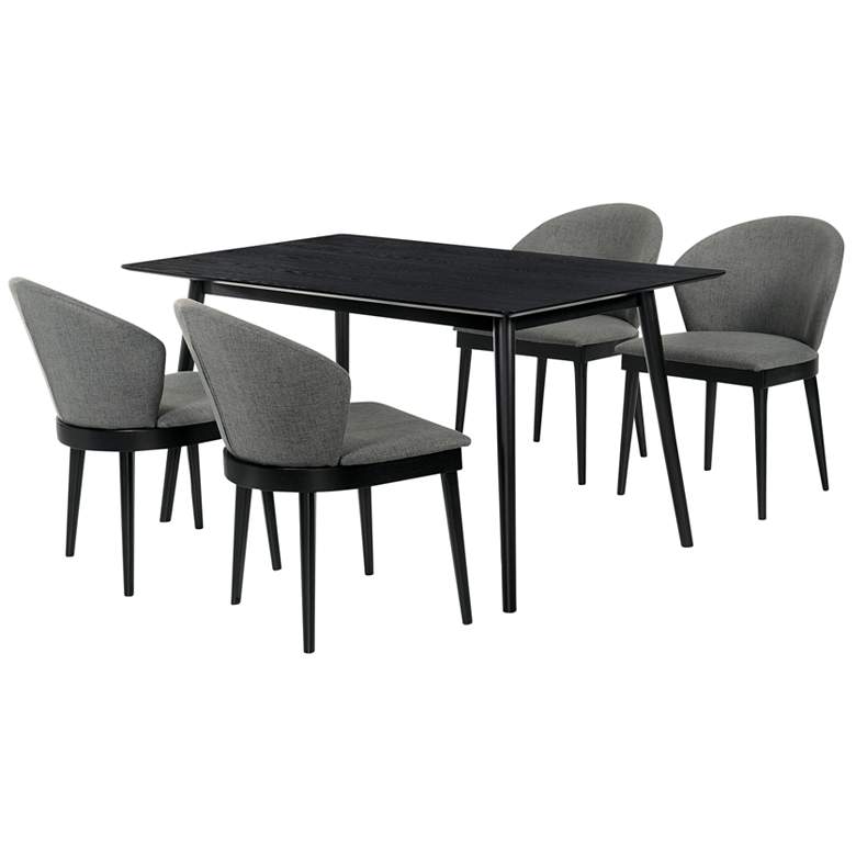 Image 1 Westmont and Juno 5 Piece Dining Set in Charcoal and Black Wood