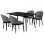 Westmont and Juno 5 Piece Dining Set in Charcoal and Black Wood