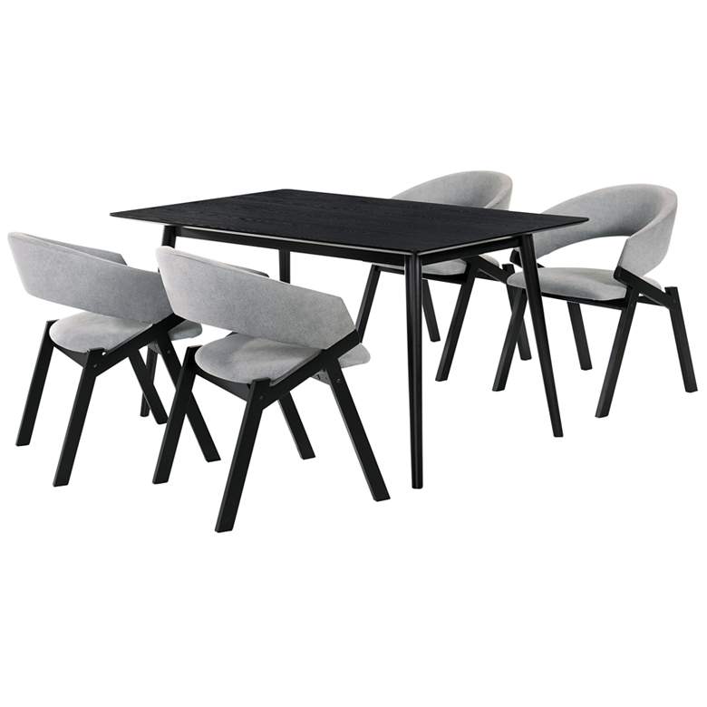 Image 1 Westmont and Talulah 5 Piece Dining Set in Grey and Black Wood
