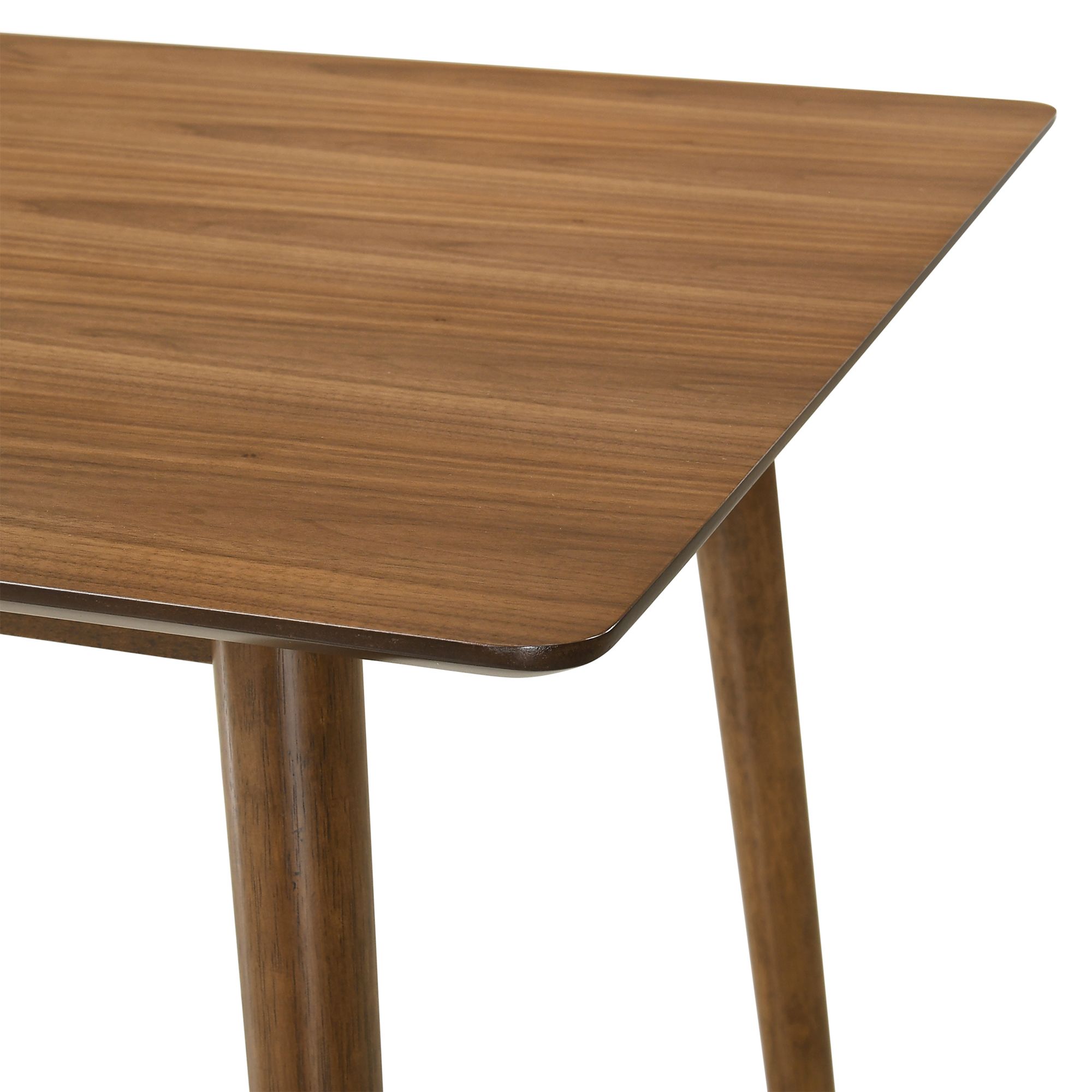 Westmont Santana 5 Piece Dining Table Set in Walnut Wood, Charcoal Fabric