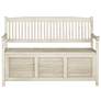 Westmore Distressed White Outdoor Storage Bench