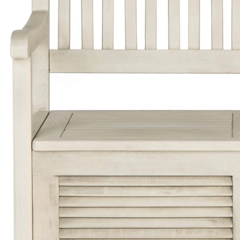 Image 4 Westmore Distressed White Outdoor Storage Bench more views