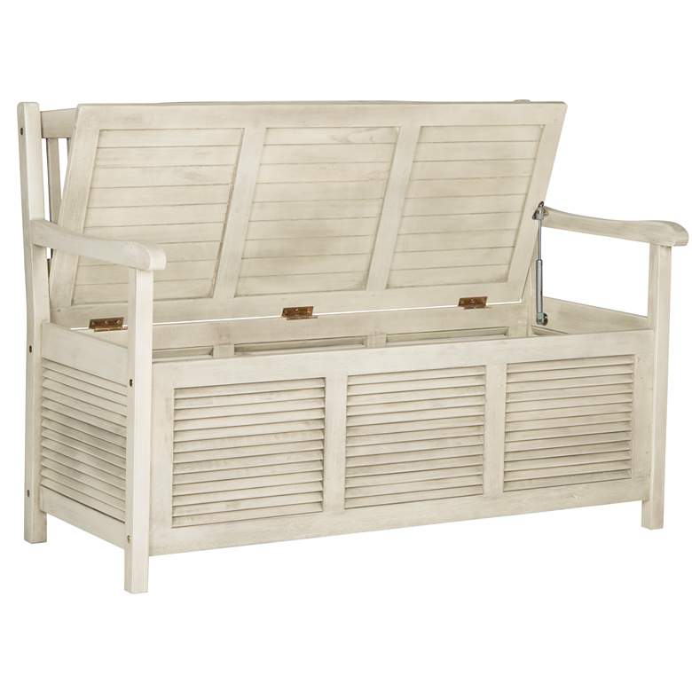 Image 5 Westmore Distressed White Outdoor Storage Bench more views