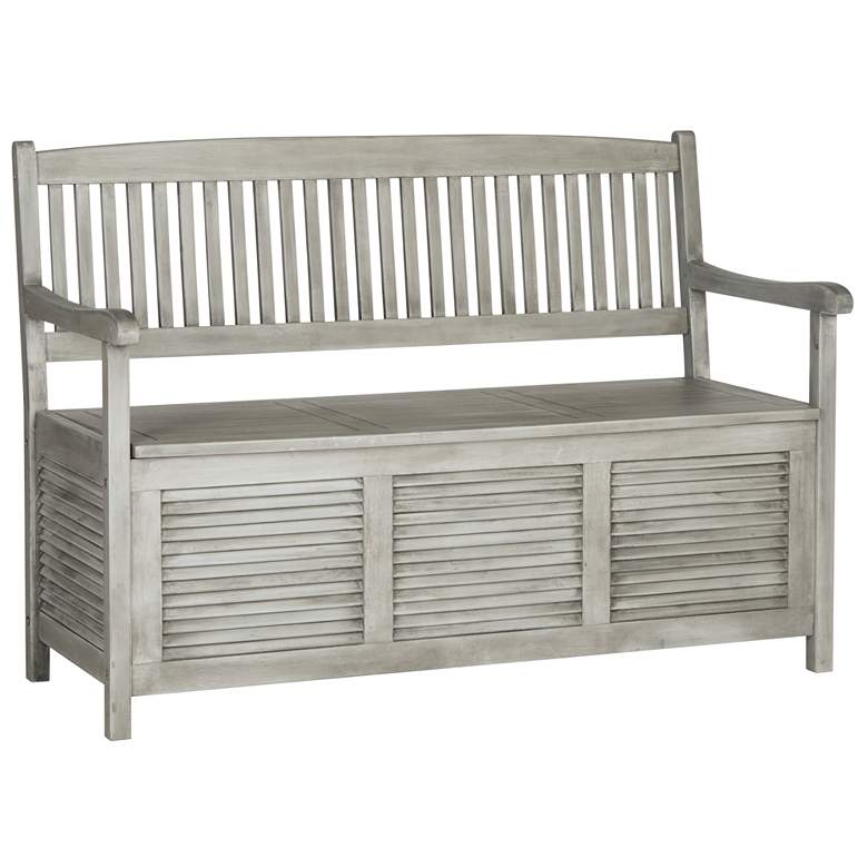 Image 2 Westmore Gray Wood Outdoor Storage Bench